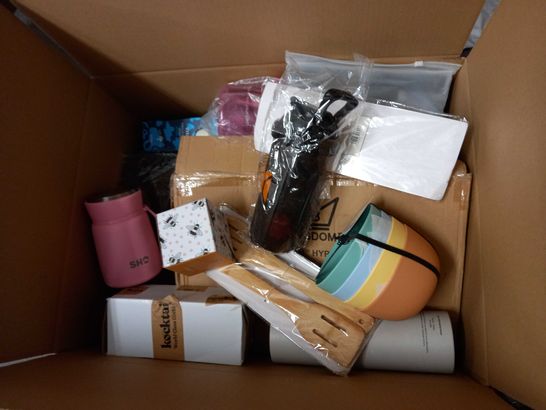 LARGE BOX OF APPROXIMATELY 20 ASSORTED HOUSEHOLD ITEMS TO INCLUDE: ASSORTED BOXED ITEMS, WAX MELT MELTER, SPARE HOOVER PARTS