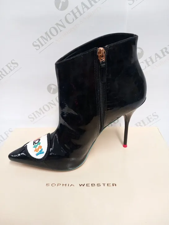 BOXED PAIR OF SOPHIA WEBSTER BOSSY BOOTS BLACK SIZE 40