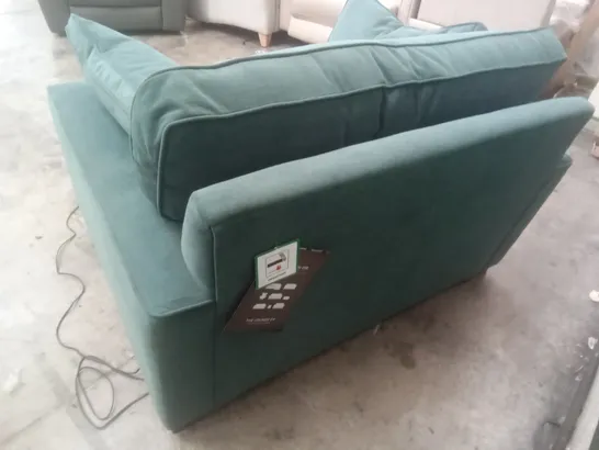 DESIGNER THE LOUNGE COMPANY MADE ARMCHAIR - TEAL/GREEN FABRIC 