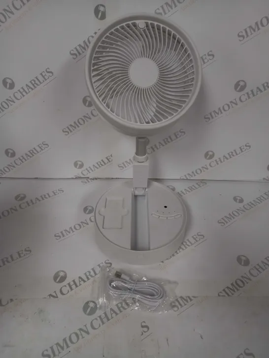 BELL & HOWELL OSCILLATING FOLDING RECHARGEABLE FAN, WHITE