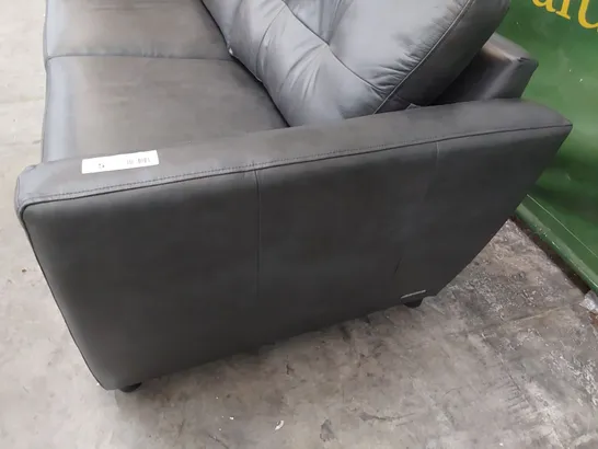 QUALITY BRITISH MADE LOUNGE Co THREE SEATER SOFA CHARCOAL LEATHER 