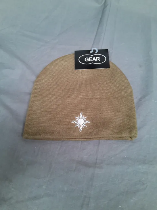 BOX OF APPROX 120 GEAR GOD SMACK KHAKI BEANIE 