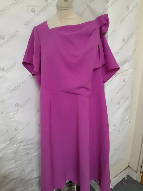 MONSOON ASYMMETRICAL MIDI DRESS IN PINK SIZE 24 RRP £125