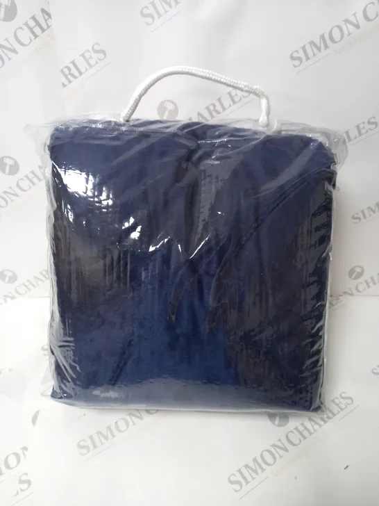 BOXED SUPER POLAR FLEECE 160 X 120CM ELECTRIC BLANKET IN NAVY BLUE 