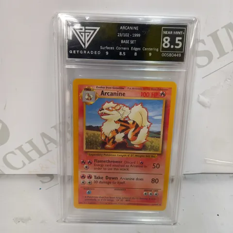 GETGRADED BASE SET ARCANINE NEAR MINT 8.5