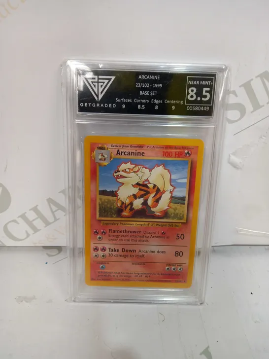 GETGRADED BASE SET ARCANINE NEAR MINT 8.5