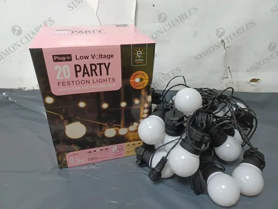 BOXED EUREKA PLUG-IN LOW VOLTAGE 20 PARTY FESTOON LIGHTS