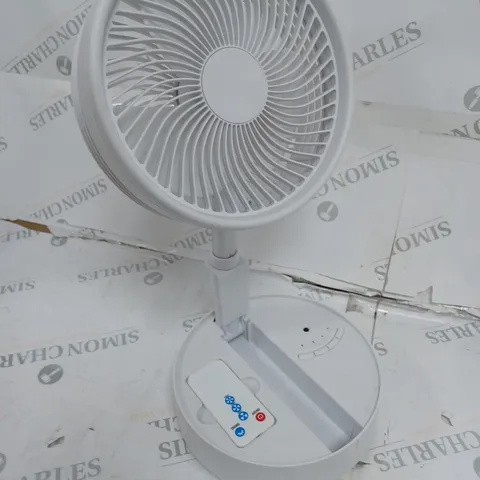 BELL & HOWELL OSCILLATING FOLDING RECHARGEABLE FAN, WHITE