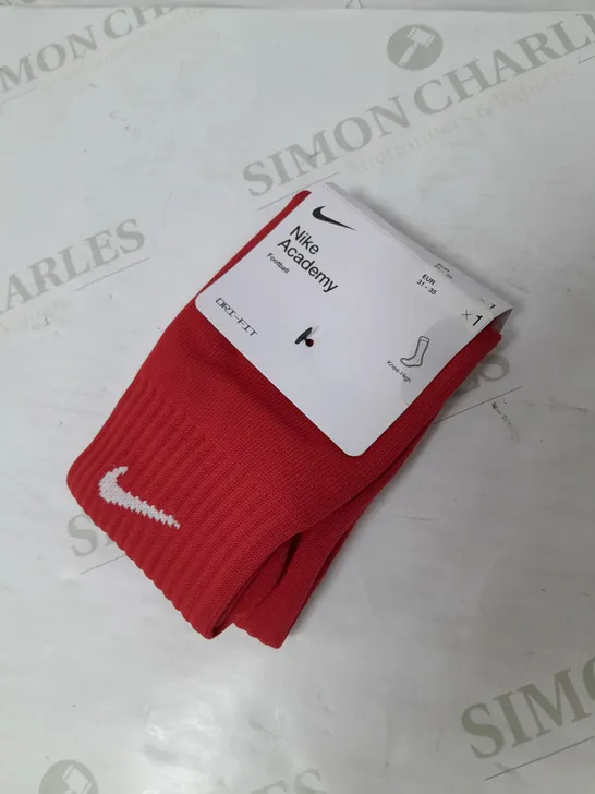 NIKE ACADEMY FOOTBALL SOCKS KNEE-HIGH DRI-FIT IN RED SIZE EU 31-35