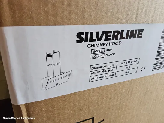 BOXED SILVERLINE CHIMNEY HOOD EXTRACTOR BLACK 3457