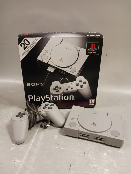 BOXED SONY PLAYSTATION CLASSIC PRE LOADED CONSOLE 