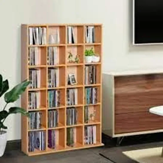 BOXED MULTIMEDIA STORAGE RACK OAK