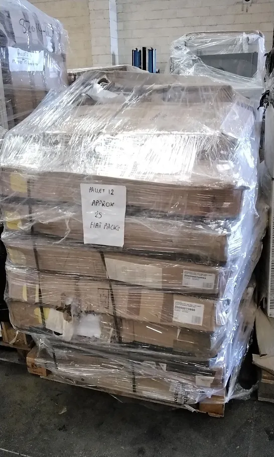 PALLET OF APPROXIMATELY 25 FLAT PACK BATHROOM UNITS