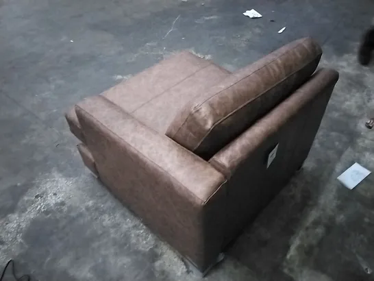 QUALITY BRITISH DESIGNED LOUNGE CO BROWN LEATHER SOFA SECTION