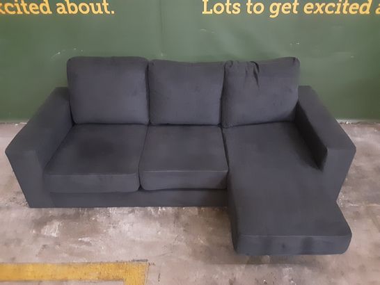 DESIGNER GREY FABRIC 3-SEATER SOFA