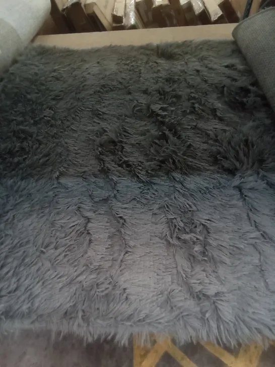 BROUSSARD FLUFFY HAND TUFTED GREY RUG 80X150CM