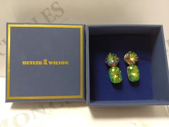 BUTLER & WILSON EMERALD EARINGS 