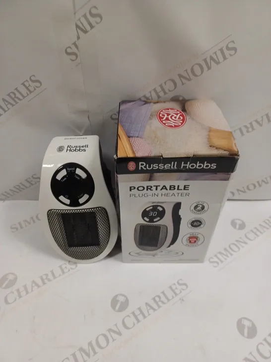 BOXED RUSSELL HOBBS PORTABLE PLUG IN HEATER 