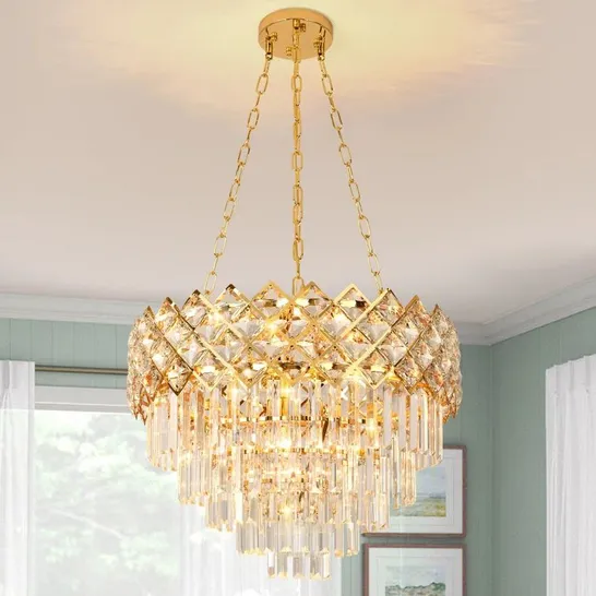 BOXED FISKEVILLE CHANDELIER WITH CRYSTAL ACCENTS (1 BOX)