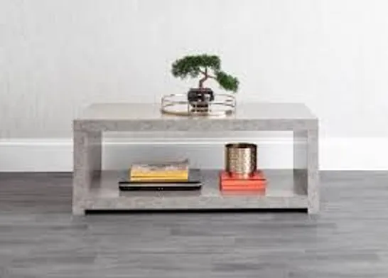 BOXED BLOC COFFEE TABLE WITH SHELF - CONCRETE (1 BOX)