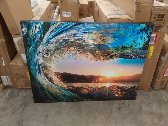 BIG WAVE SUNSET - WRAPPED CANVAS PHOTOGRAPH 