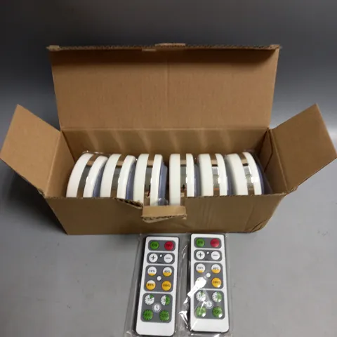 BOXED 6 X PUCK LGHTS WITH REMOTE CONTROLS