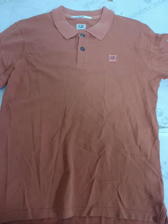 C.P. COMPANY TAN POLO SHIRT - SMALL