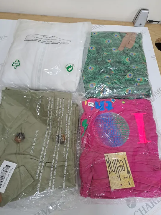 BOX OF ASSORTED CLOTHING ITEMS TOO INCLUDE JUMPERS, SHIRTS AND TROUSERS IN VARIOUS SIZES AND COLOURS   