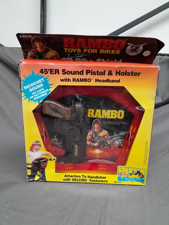 RAMBO 45'ER SOUND PISTOL AND HOLSTER WITH RAMBO HEADBAND