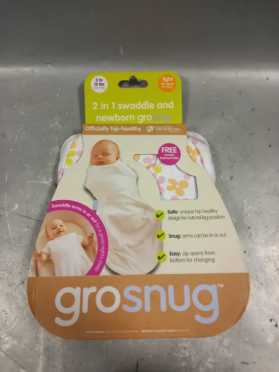 GROSNUG 2 IN 1 SWADDLE & NEWBORN GROBAG - 5-12LBS