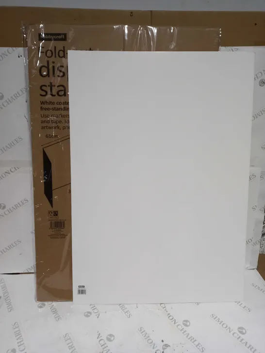 BOXED HOBBIE CRAFT FOLD OUT DISPLAY STAND - WHITE COATED 