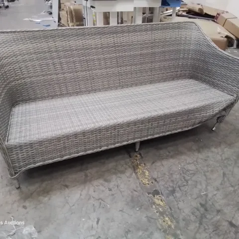 DESIGNER GREY RATTAN SOFA