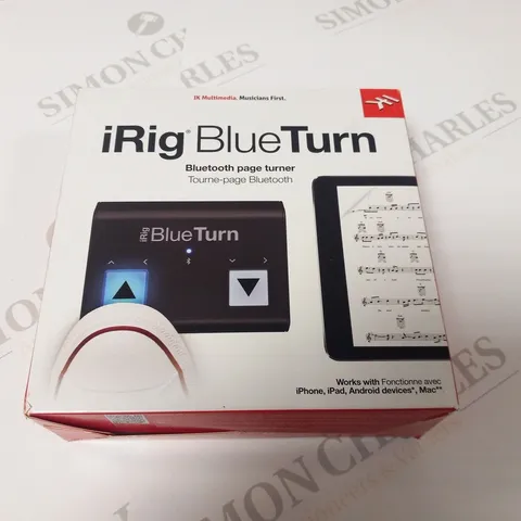 BOXED AND SEALED IK MULTIMEDIA IRIG BLUE TURN BLUETOOTH PAGE TURNER