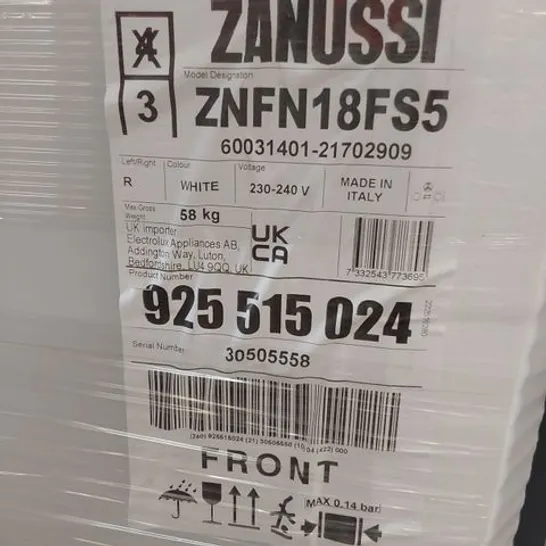 ZANUSSI INTEGRATED 50/50 FRIDGE FREEZER 267L MODEL ZNFN18FS5 RRP £542