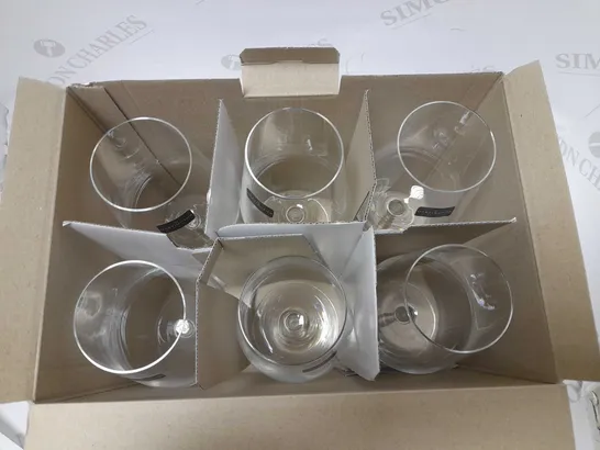 BOXED 6 DARTINGTON CRYSTAL SIMPLICITY RED WINE GLASSES