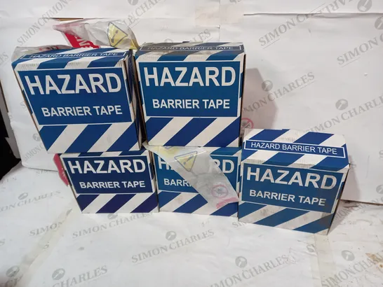 BOX OF APPROXIMATELY 5 BRAND NEW ROLLS OF DESIGNER BARRIER TAPE