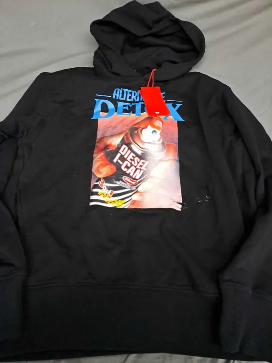 DIESEL MASCOT HOODIE IN BLACK - MEDIUM