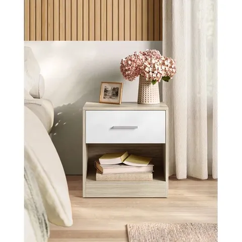 BOXED MAXXEN MANUFACTURED WOOD BEDSIDE TABLE (1 BOX)