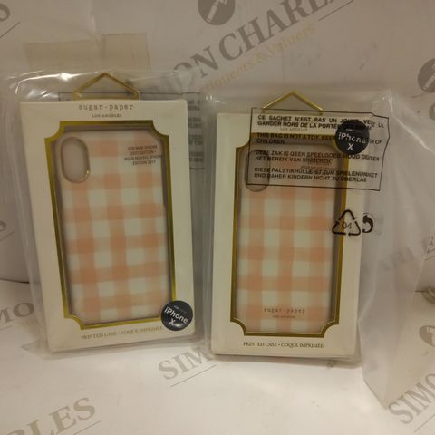BOX OF APPROX 50 BOXED AND SEALED IPHONE CASES - PINK/WHITE PATTERN