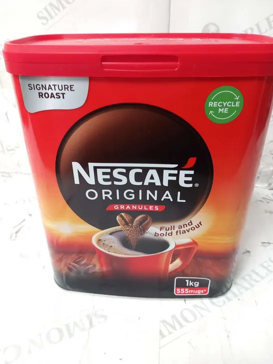 THREE NESCAFE ORIGINAL GRANULES SIGNATURE ROAST 1KG TUBS