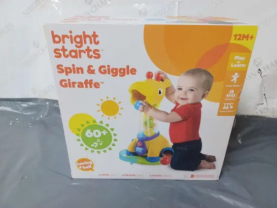 BOXED AND SEALED BRIGHT STARS SPIN & GIGGLE GIRAFFE TOY