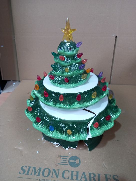 OUTLET MR CHRISTMAS NOSTALGIC TREE TIERED CAKE STAND 20 INCHES