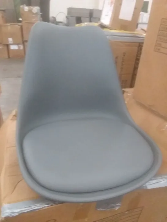 BOXED RETRO GREY SWIVEL CHAIR