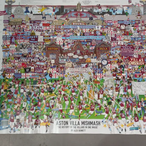 ALEX BENNETT SIGNED ASTON VILLA MISHMASH - THE HISTORY OF THE VILLANS IN ONE IMAGE ART PRINT