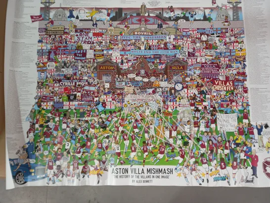 ALEX BENNETT SIGNED ASTON VILLA MISHMASH - THE HISTORY OF THE VILLANS IN ONE IMAGE ART PRINT