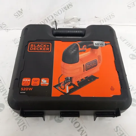 BOXED BLACK AND DECKER 520W VARIABLE SPEED COMPACT JIGSAW WITH BLADE