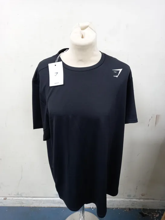 GYMSHARK ARRIVAL T-SHIRT REGULAR FIT IN BLACK - L