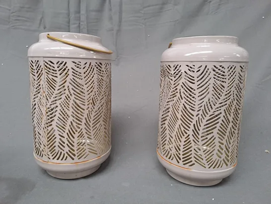 BOXED GARDEN REFLECTIONS SET OF 2 PATTERNED LANTERNS