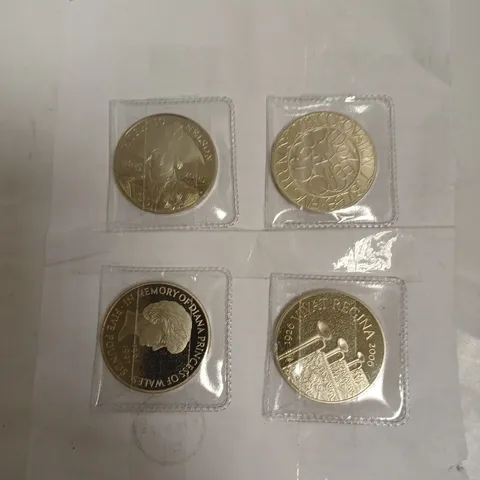 COLLECTION OF 4 FIVE POUND COINS INCLUDING LADY DIANA, HORATIO NELSO AND CORONATION JUBILEE