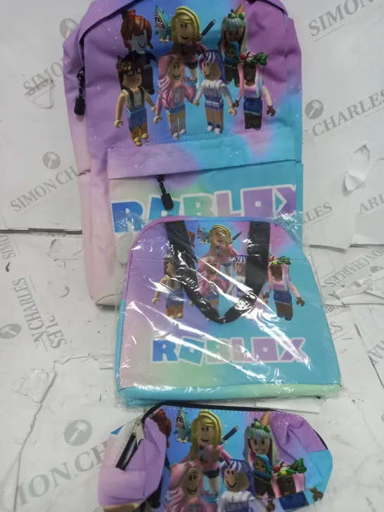 3 PIECE ROBLOX BAG SET INCLUDING BACKPACK, LUNCHBOX AND PENCIL CASE